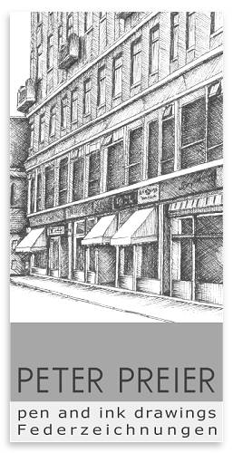 Peter Preier, Pen & ink drawings, Federzeichnungen